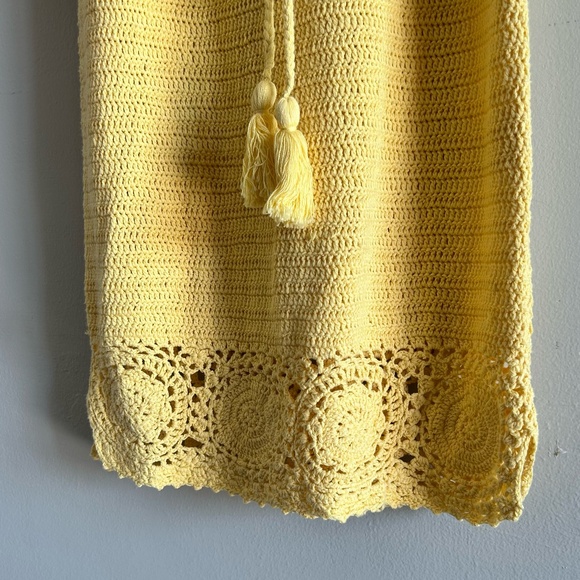 Spell & The Gypsy Let The Sunshine In Crochet Mini Dress Yellow Small - Picture 8 of 16